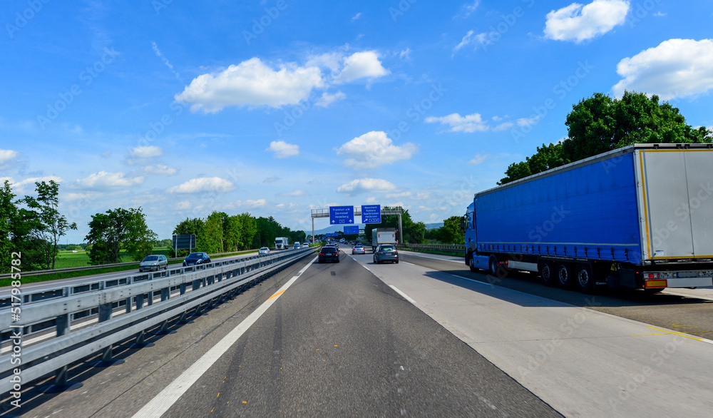 A5 Karlsruhe Richtung Frankfurt bei Kreuz Walldorf