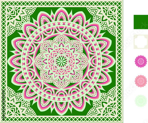  Vector layered template for laser and paper cutting, printing on a T-shirt, mug.
