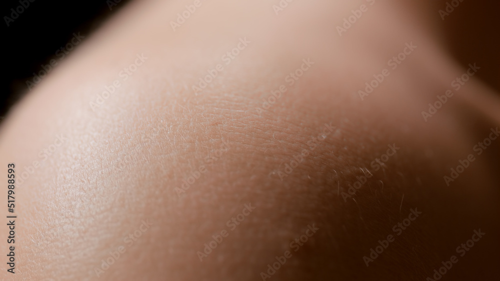 Macro shot of white pure smooth good-looking healthy skin of female model | Skin texture shot for moisturizer commercial Macro shot of white pure smooth good-looking healthy skin of female model | Skin texture shot for moisturizer commercial