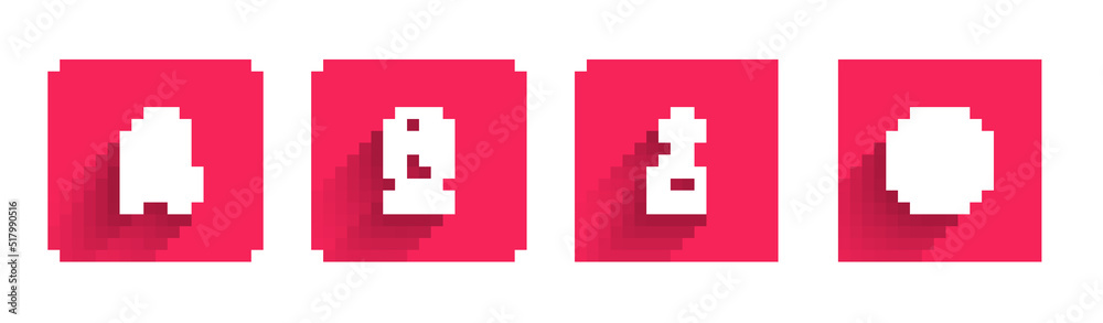 Fototapeta premium Set line Skull on crossbones, Location pirate, Pirate hook and coin with long shadow. Red square button. Vector