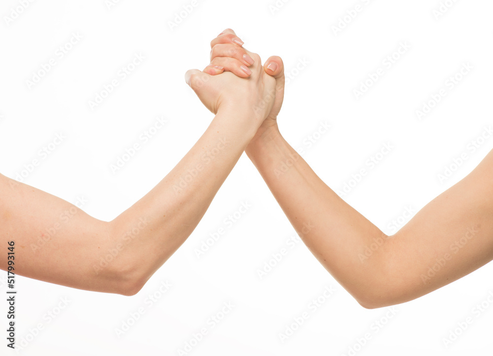 human hands on a white background isolated. hands indicate support hold care resist compete. human hands on a white background isolated. hands indicate support hold care resist compete.