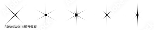 Elegant sparkle star icon collection design element for luxury decorative 