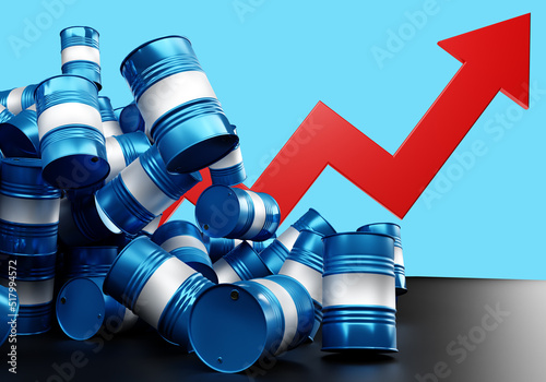 Blue barrels for oil produc...