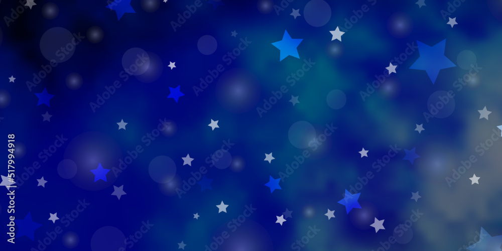 Dark BLUE vector texture with circles, stars. Dark BLUE vector texture with circles, stars.