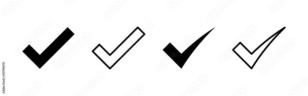 Check mark icon vector. Tick mark sign and symbol Check mark icon vector. Tick mark sign and symbol