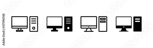 Computer icon vector. computer monitor sign and symbol