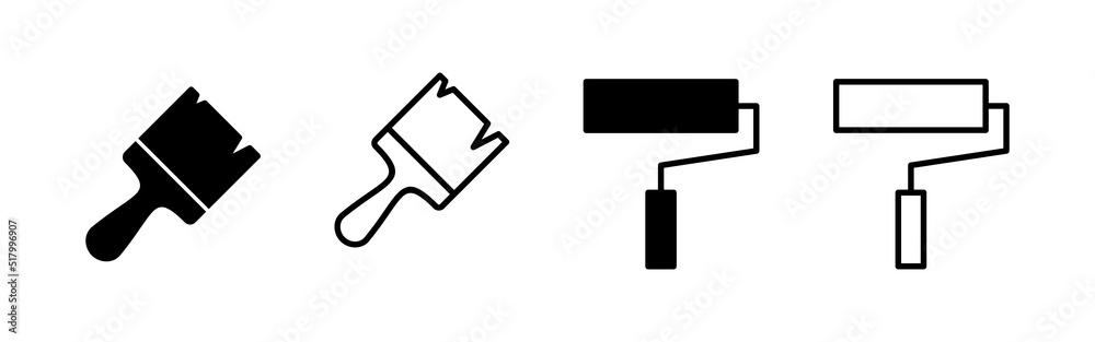 Paint icon vector. paint brush sign and symbol. paint roller icon vector Paint icon vector. paint brush sign and symbol. paint roller icon vector
