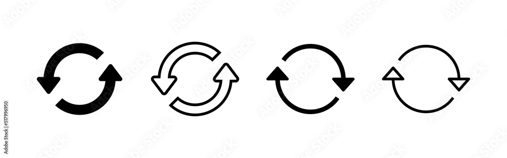 Refresh icon vector. Reload sign and symbol. Update icon. Refresh icon vector. Reload sign and symbol. Update icon.