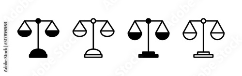 Scales icon vector. Law scale icon. Justice sign and symbol