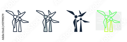 wind turbine icon logo vector illustration. wind power symbol template for graphic and web design collection