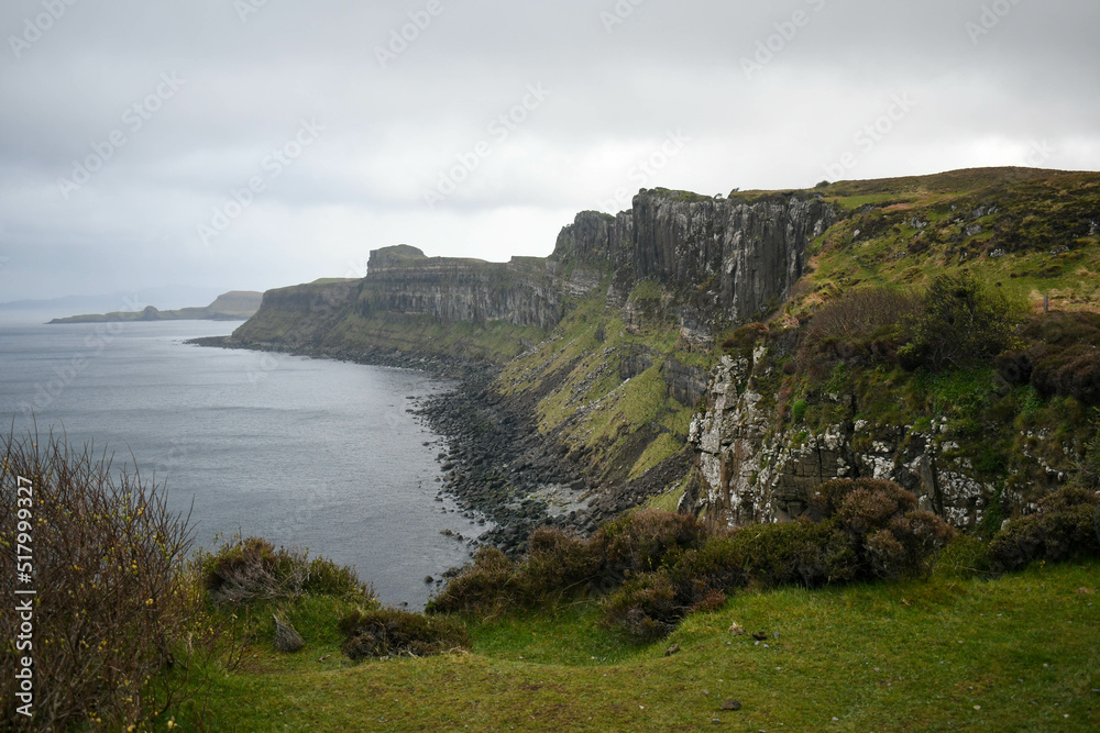 Kilt rock on the Isle of Skye in Scotland