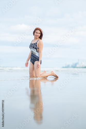 A woman wearing a bikini  portrait sexy girl 