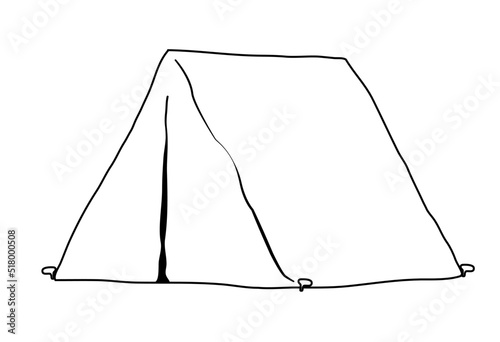 白黒のテントのイラスト