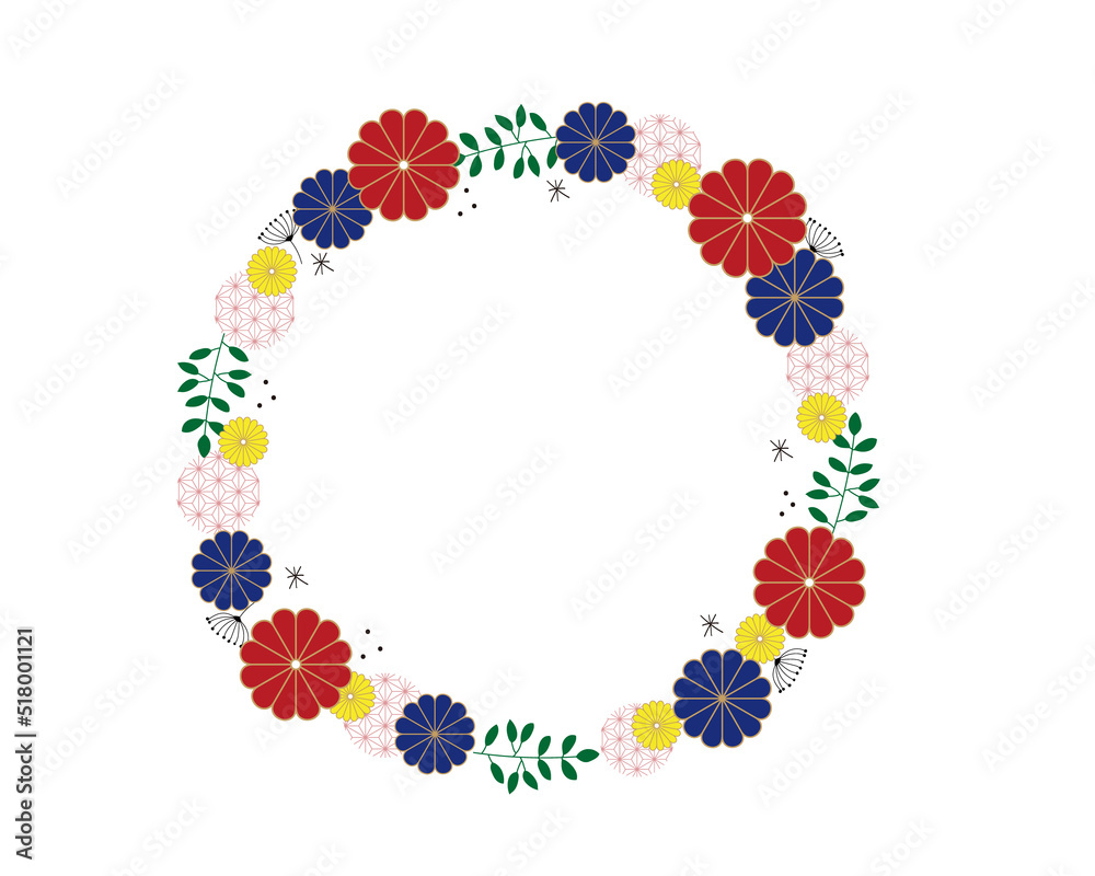 和風リースのイラスト素材