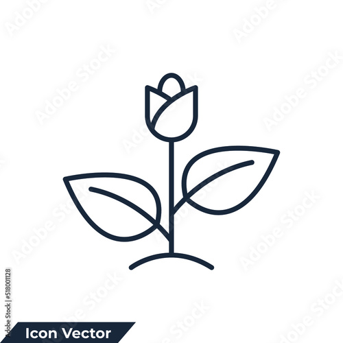 flora icon logo vector illustration. tulip flower nature symbol template for graphic and web design collection