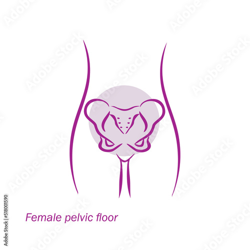 female pelvic floor vector, icon, logo