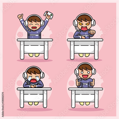 Boy gamer emotion