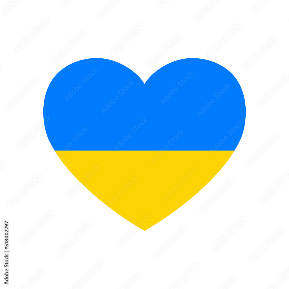 Ukraine national flag in heart shape. Vector illustration Ukraine national flag in heart shape. Vector illustration