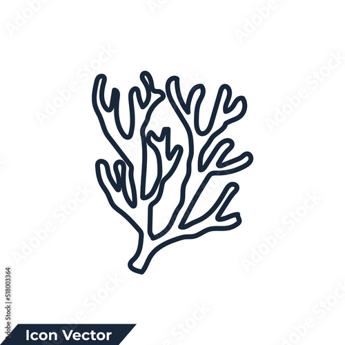 coral icon logo vector illustration. Beautiful underwater flora symbol template for graphic and web design collection
