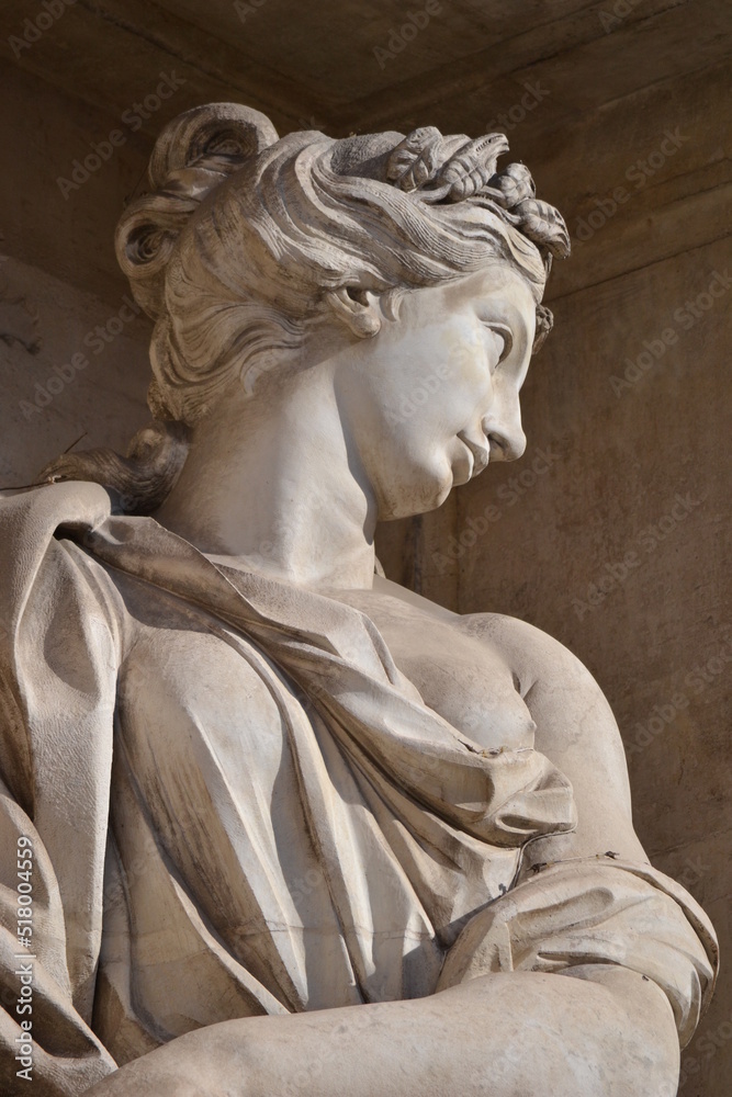 Fontana Di Trevi, Trevi Fountain, close up of sculptures, Rome, Italy Fontana Di Trevi, Trevi Fountain, close up of sculptures, Rome, Italy