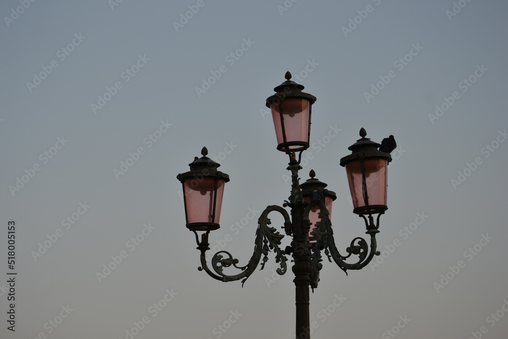 Street lamps lights in Venice, Italy
