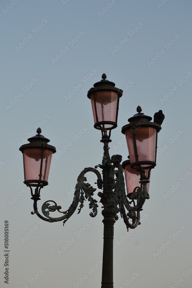 Street lamps lights in Venice, Italy