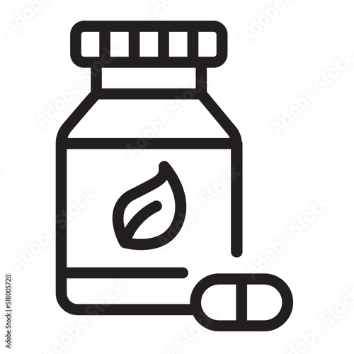 herbal medicine line icon