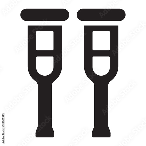 Crutches glyph icon