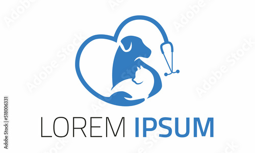 Love Cat and Dog Logo Design