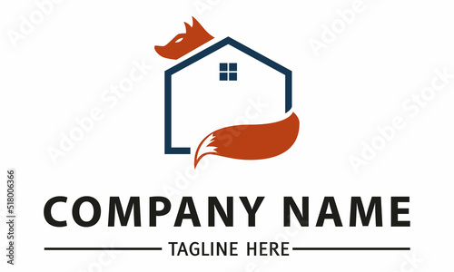 Home Red Orange Fox Logo Design