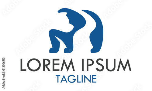 Stylized graphic bear logo templates