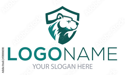 Stylized graphic bear logo templates