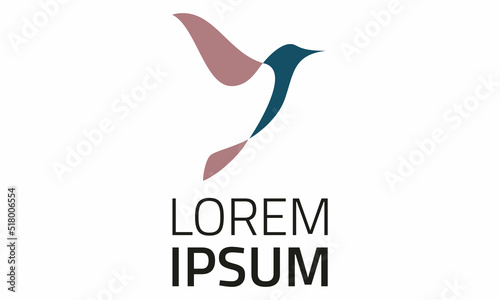 Line Abstract Bird Logo Design