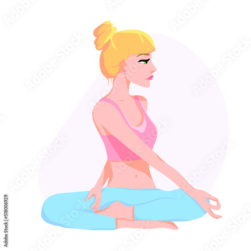 Girl practice yoga lotus pose