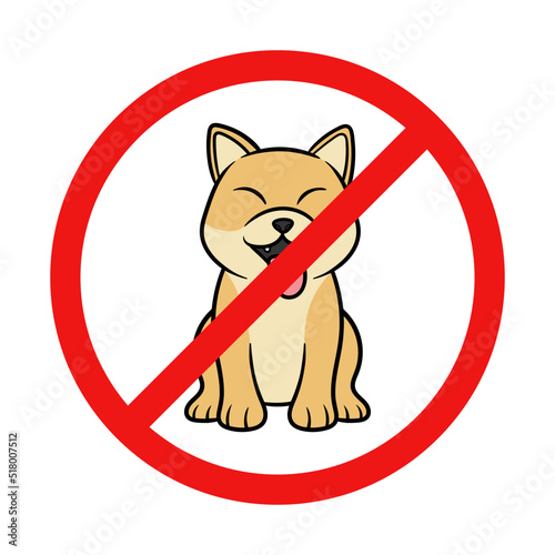 Vector No Shiba Inu Sign on White Background