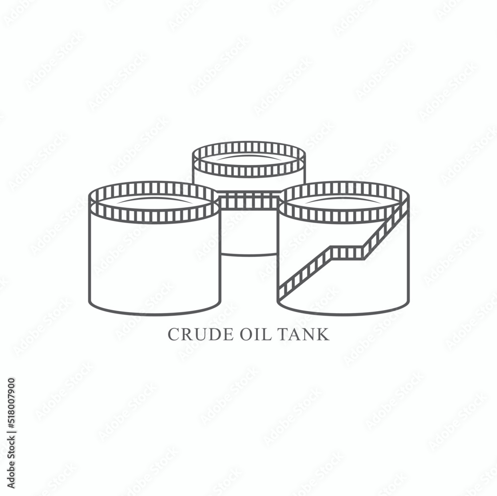 crude oil tank illustration, vector art.