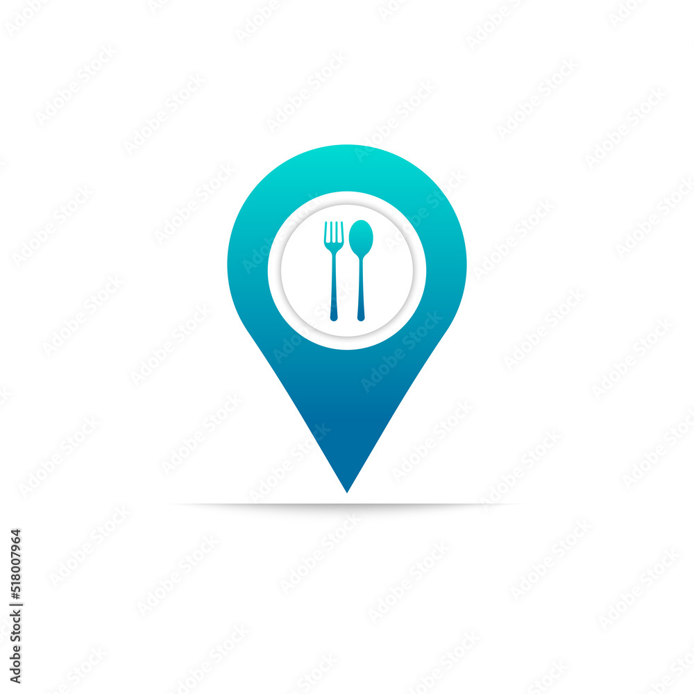 Map Pin Logo / Restaurant Pin Logo Design Element Map Pin Logo / Restaurant Pin Logo Design Element
