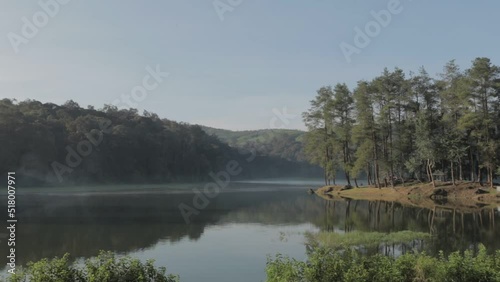 Peaceful Morning at Situ Patengan Patenggang Lake in Ciwidey Bandung West Java Indonesia photo