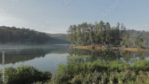 Peaceful Morning at Situ Patengan Patenggang Lake in Ciwidey Bandung West Java Indonesia photo