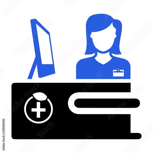 reception, care, check up, dental icon