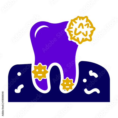 Tooth, germs, dental, dentist, stomatology icon