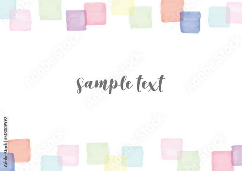 水彩風あしらいのフレーム・背景