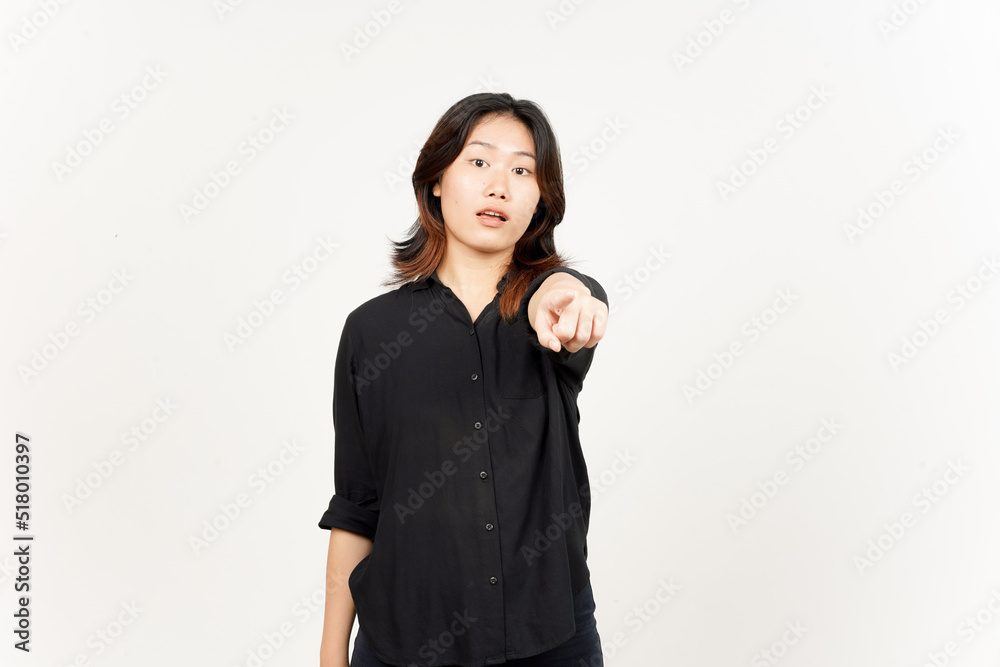 Pointing at you and angry of Beautiful Asian Woman Isolated On White Background Pointing at you and angry of Beautiful Asian Woman Isolated On White Background