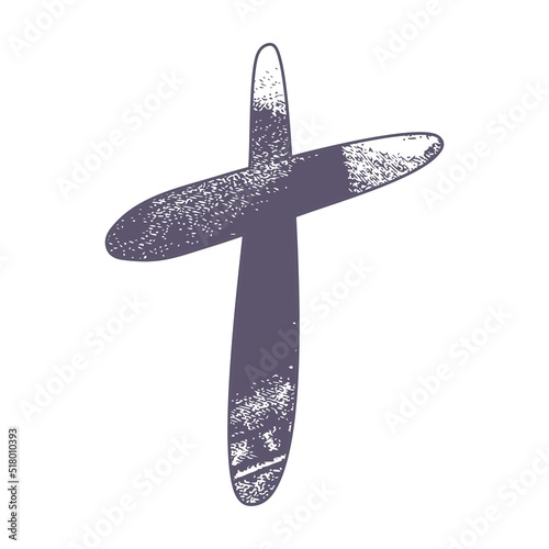 Christian cross with grunge texture. Religion concept illustration