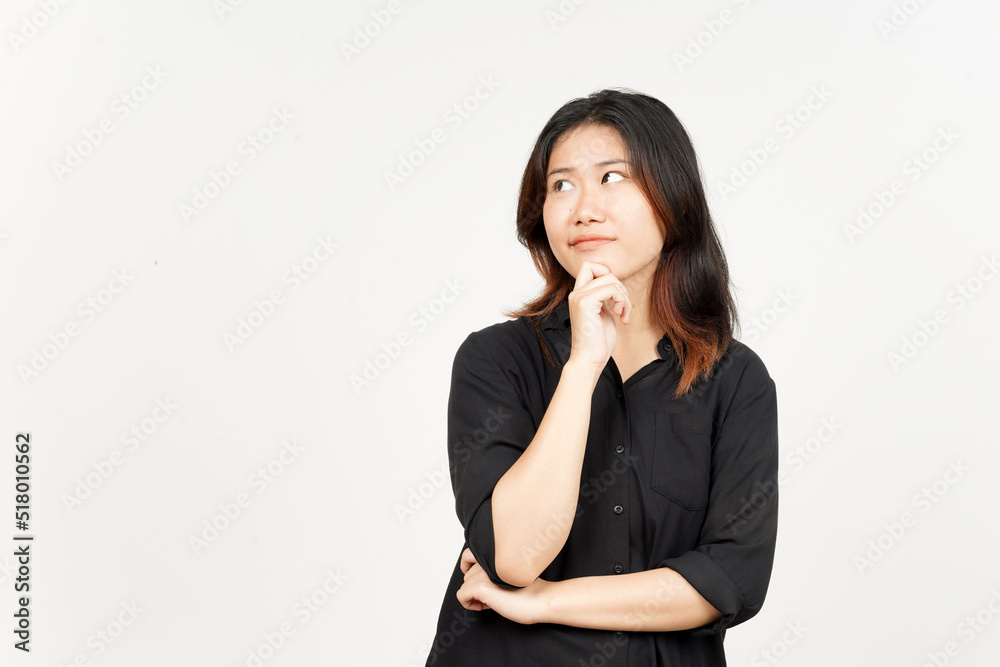 Thinking gesture of Beautiful Asian Woman Isolated On White Background Thinking gesture of Beautiful Asian Woman Isolated On White Background
