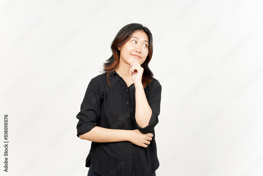 Thinking gesture of Beautiful Asian Woman Isolated On White Background Thinking gesture of Beautiful Asian Woman Isolated On White Background