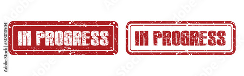 In progress rubber stamp