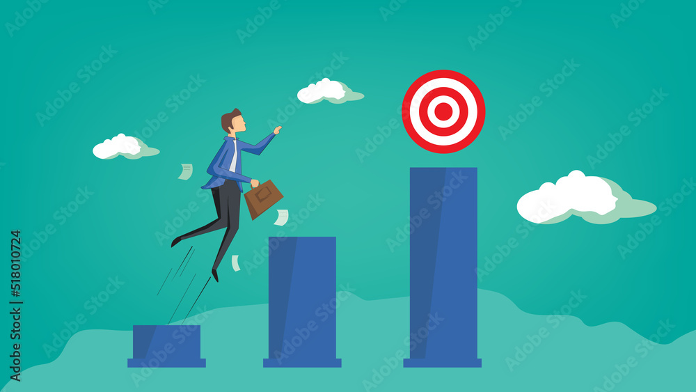 Business men try to achieve target. men jumping on a chart. business vector illustration in EPS 10. Business men try to achieve target. men jumping on a chart. business vector illustration in EPS 10.