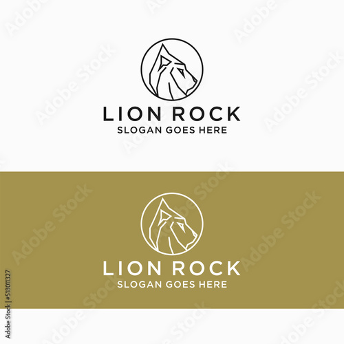 Lion  Head logo design icon template