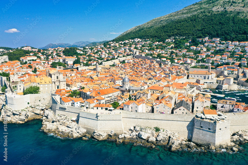 Naklejka premium Dubrovnik aerial drone 